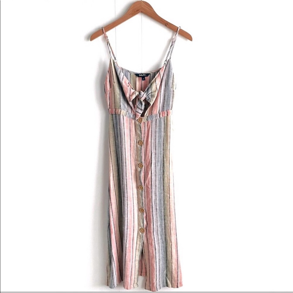 Indigo Rein multicolor stripe midi dress